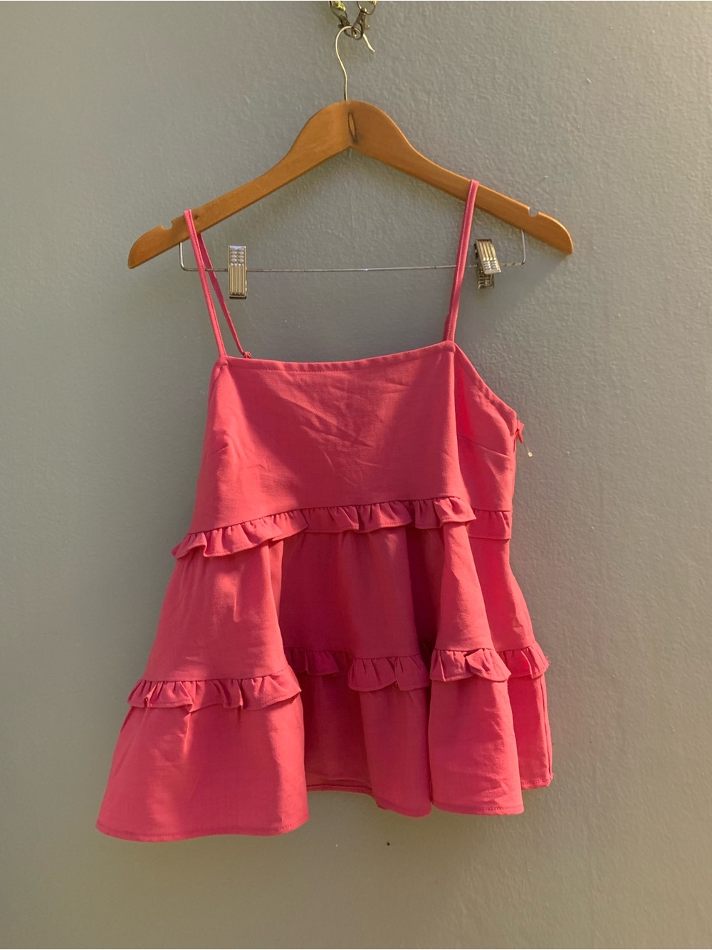 The Impeccable Pig Pink Tiered Ruffle Camisole